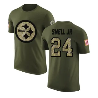 Benny Snell Jr. Pittsburgh Steelers Olive Salute to Service Legend T-Shirt