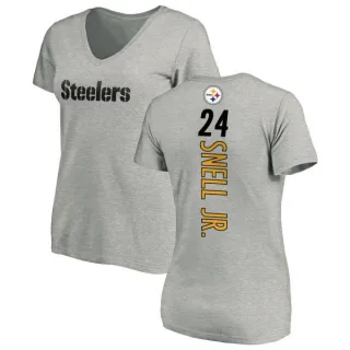 Benny Snell Jr. Women's Pittsburgh Steelers Backer V-Neck T-Shirt - Ash