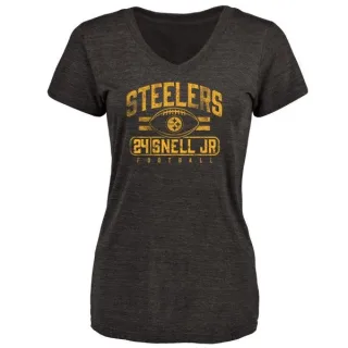 Benny Snell Jr. Women's Pittsburgh Steelers Flanker Tri-Blend T-Shirt - Black