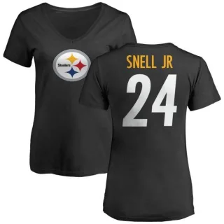 Benny Snell Jr. Women's Pittsburgh Steelers Name & Number Logo Slim Fit T-Shirt - Black