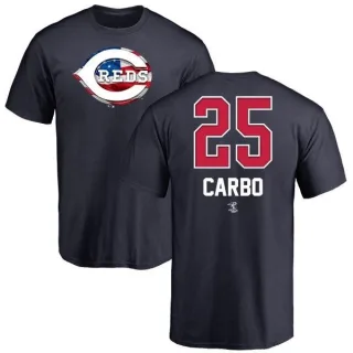 Bernie Carbo Cincinnati Reds Name and Number Banner Wave T-Shirt - Navy