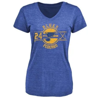 Bernie Federko Women's St. Louis Blues Insignia Tri-Blend T-Shirt - Royal