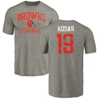 Bernie Kosar Cleveland Browns Gray Distressed Name & Number Tri-Blend T-Shirt