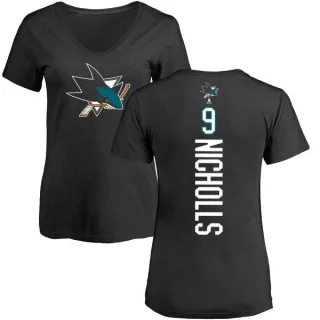 Bernie Nicholls Women's San Jose Sharks Backer T-Shirt - Black