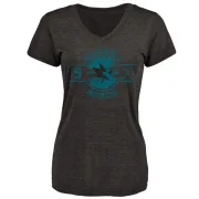 Bernie Nicholls Women's San Jose Sharks Insignia Tri-Blend T-Shirt - Black