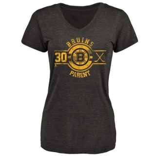 Bernie Parent Women's Boston Bruins Insignia Tri-Blend T-Shirt - Black