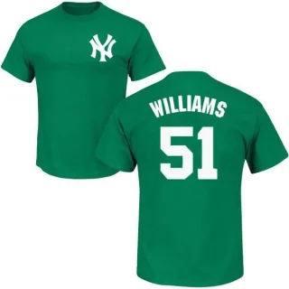 Bernie Williams New York Yankees St. Patrick's Day Name & Number T-Shirt - Green