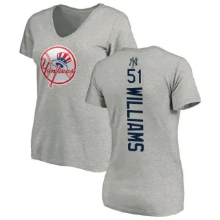 Bernie Williams Women's New York Yankees Backer Slim Fit T-Shirt - Ash