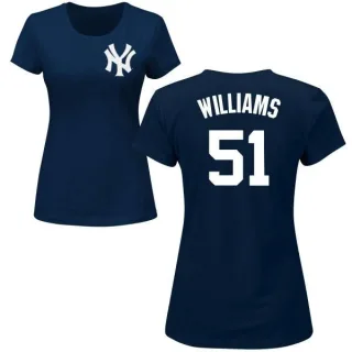 Bernie Williams Women's New York Yankees Name & Number T-Shirt - Navy