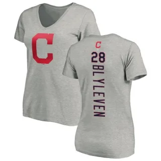 Bert Blyleven Women's Cleveland Indians Backer Slim Fit T-Shirt - Ash