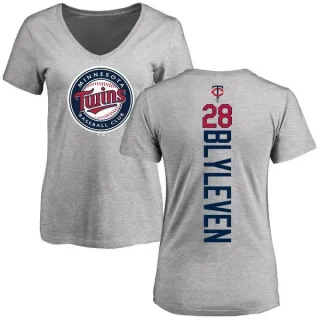 Bert Blyleven Women's Minnesota Twins Backer Slim Fit T-Shirt - Ash