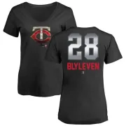 Bert Blyleven Women's Minnesota Twins Midnight Mascot V-Neck T-Shirt - Black