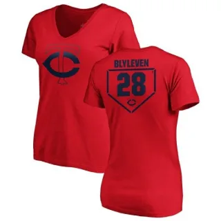 Bert Blyleven Women's Minnesota Twins RBI Slim Fit V-Neck T-Shirt - Red