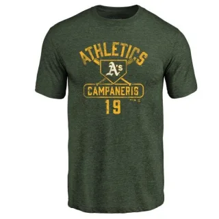 Bert Campaneris Oakland Athletics Base Runner Tri-Blend T-Shirt - Green