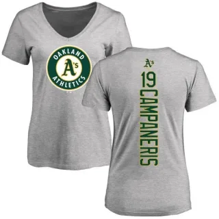 Bert Campaneris Women's Oakland Athletics Backer Slim Fit T-Shirt - Ash