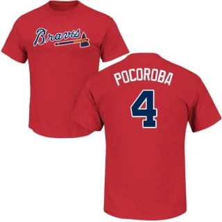 Biff Pocoroba Atlanta Braves Name & Number T-Shirt - Red