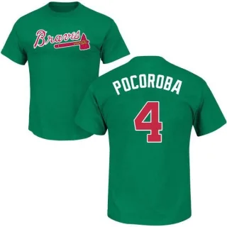 Biff Pocoroba Atlanta Braves St. Patrick's Day Name & Number T-Shirt - Green