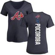 Biff Pocoroba Women's Atlanta Braves Backer Slim Fit T-Shirt - Navy