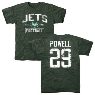 Bilal Powell New York Jets Green Distressed Name & Number Tri-Blend T-Shirt