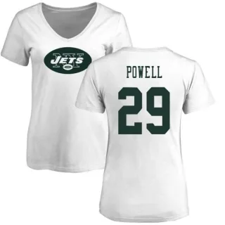 Bilal Powell Women's New York Jets Name & Number Logo Slim Fit T-Shirt - White