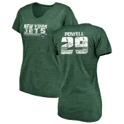 Bilal Powell Women's New York Jets Retro Tri-Blend V-Neck T-Shirt - Green