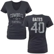 Bill Bates Women's Dallas Cowboys Name & Number Tri-Blend T-Shirt - Navy