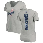 Bill Buckner Women's Los Angeles Dodgers Backer Slim Fit T-Shirt - Ash