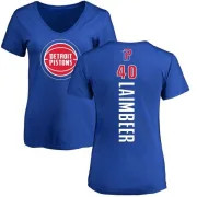 Bill Laimbeer Women's Detroit Pistons Royal Backer T-Shirt