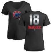 Bill Madlock Women's Chicago Cubs Midnight Mascot V-Neck T-Shirt - Black