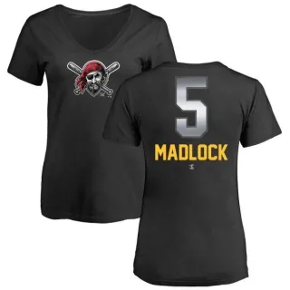 Bill Madlock Women's Pittsburgh Pirates Midnight Mascot V-Neck T-Shirt - Black