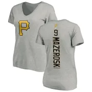 Bill Mazeroski Women's Pittsburgh Pirates Backer Slim Fit T-Shirt - Ash