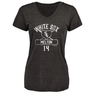 Bill Melton Women's Chicago White Sox Base Runner Tri-Blend T-Shirt - Black