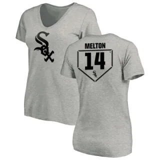 Bill Melton Women's Chicago White Sox RBI Slim Fit V-Neck T-Shirt - Heathered Gray