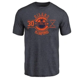 Bill Ranford Edmonton Oilers Insignia Tri-Blend T-Shirt - Navy