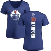 Bill Ranford Women's Edmonton Oilers Backer T-Shirt - Royal