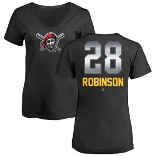 Bill Robinson Women's Pittsburgh Pirates Midnight Mascot V-Neck T-Shirt - Black