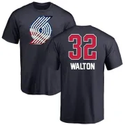 Bill Walton Portland Trail Blazers Navy Name and Number Banner Wave T-Shirt