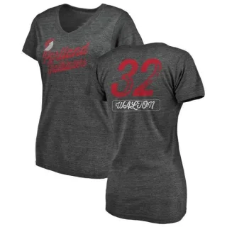 Bill Walton Women's Portland Trail Blazers Black Sideline Tri-Blend V-Neck T-Shirt