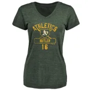 Billy Butler Women's Oakland Athletics Base Runner Tri-Blend T-Shirt - Green