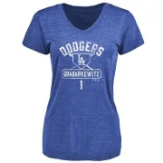 Billy Grabarkewitz Women's Los Angeles Dodgers Base Runner Tri-Blend T-Shirt - Royal