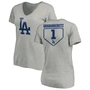 Billy Grabarkewitz Women's Los Angeles Dodgers RBI Slim Fit V-Neck T-Shirt - Heathered Gray