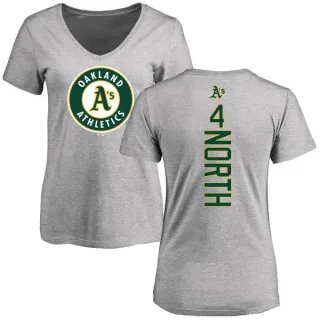 Billy North Women's Oakland Athletics Backer Slim Fit T-Shirt - Ash