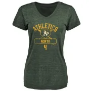 Billy North Women's Oakland Athletics Base Runner Tri-Blend T-Shirt - Green