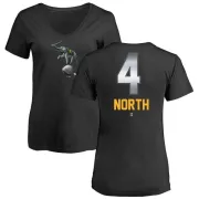 Billy North Women's Oakland Athletics Midnight Mascot V-Neck T-Shirt - Black