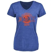 Billy Smith Women's New York Islanders Insignia Tri-Blend T-Shirt - Royal