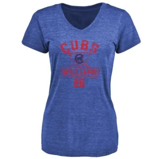 Billy Williams Women's Chicago Cubs Base Runner Tri-Blend T-Shirt - Royal