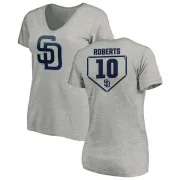 Bip Roberts Women's San Diego Padres RBI Slim Fit V-Neck T-Shirt - Heathered Gray