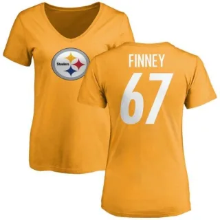 B.J. Finney Women's Pittsburgh Steelers Name & Number Logo Slim Fit T-Shirt - Gold