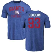 B.J. Goodson New York Giants Distressed Name & Number Tri-Blend T-Shirt - Royal