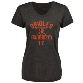 Bj Surhoff Women's Baltimore Orioles Base Runner Tri-Blend T-Shirt - Black